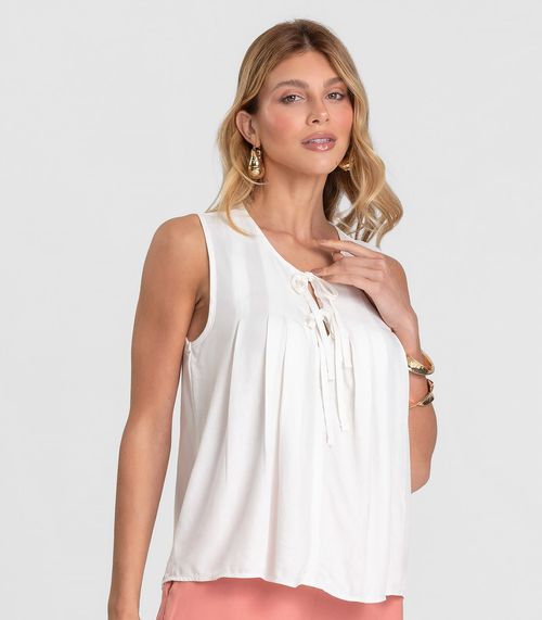 Regata Feminina com Pregas Dianna Bege