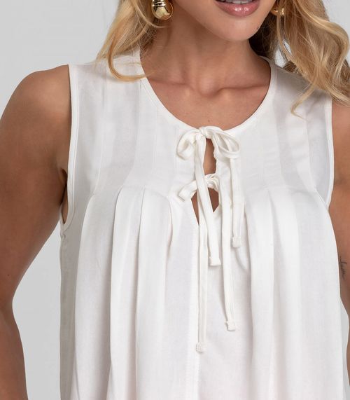 Regata Feminina com Pregas Dianna Bege