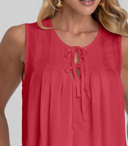 Regata Feminina com Pregas Dianna Vermelho