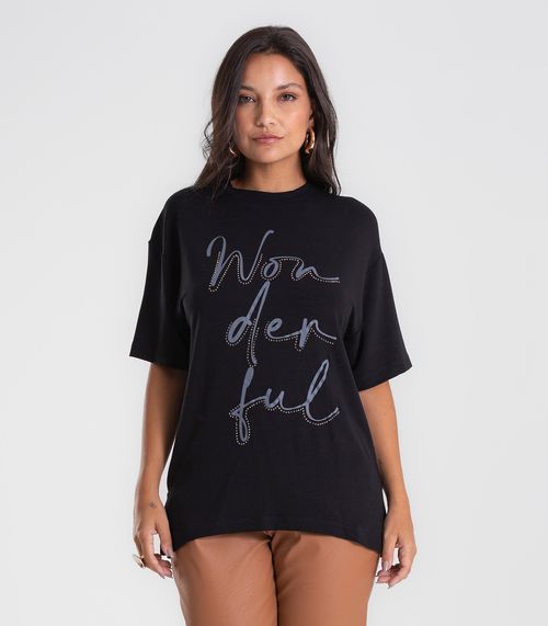 Camiseta Endless Molecotton de Viscose Feminina Preto