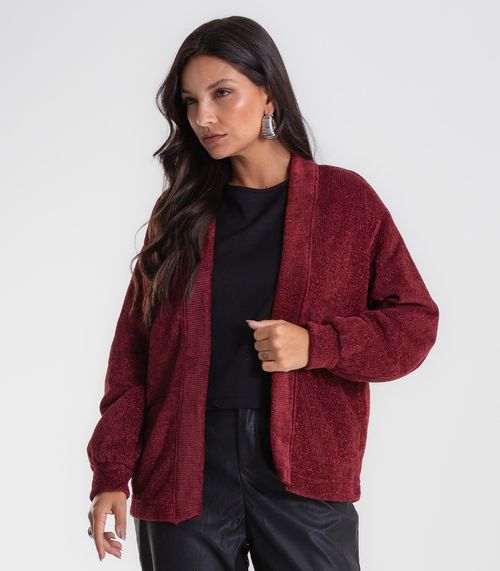 Cardigan Endless Tricot Glowshine Feminino Vermelho
