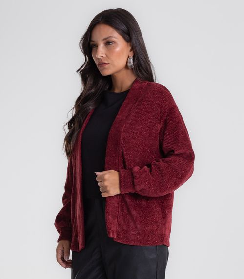 Cardigan Endless Tricot Glowshine Feminino Vermelho