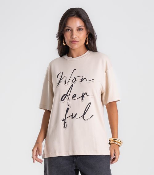 Camiseta Endless Molecotton de Viscose Feminina Bege