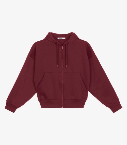Jaqueta Feminina Com Capuz Moletom Felpado Endless Vermelho