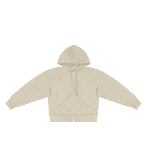 Jaqueta Feminina Com Capuz Moletom Felpado Endless Bege