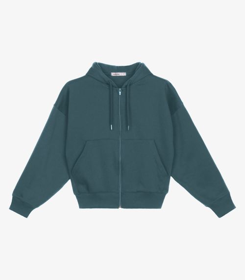 Jaqueta Feminina Com Capuz Moletom Felpado Endless Verde