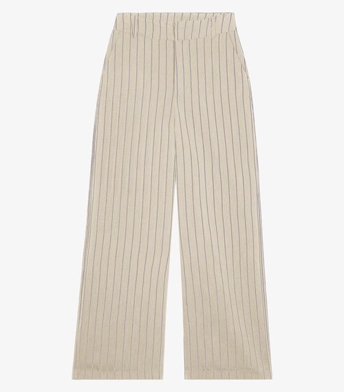 Calça Feminina Pantalona Twill Lurex Endless Bege