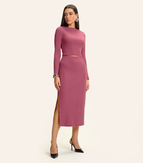 Conjunto Feminino Blusa com Saia Midi Endless Vermelho