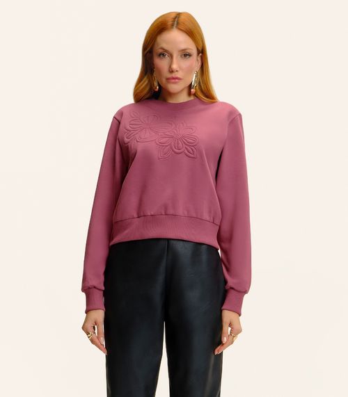 Blusão Feminino Moletom Bordado Felpado Endless Vermelho