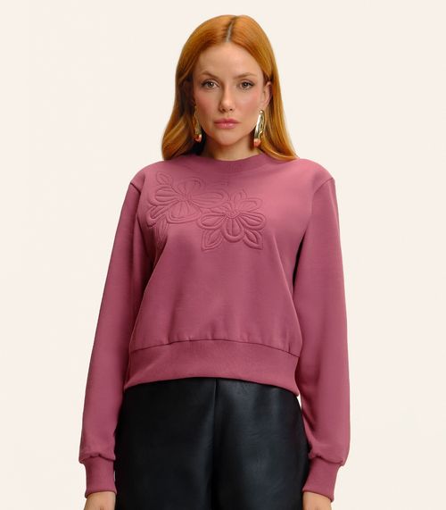 Blusão Feminino Moletom Bordado Felpado Endless Vermelho