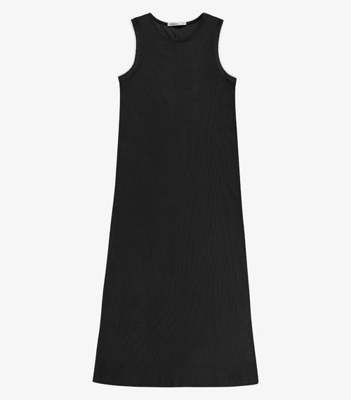Vestido Feminino Midi Rm Ribana Liso Endless Preto