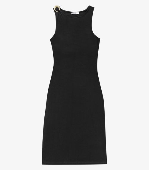 Vestido Feminino Super Midi Visco Endless Preto