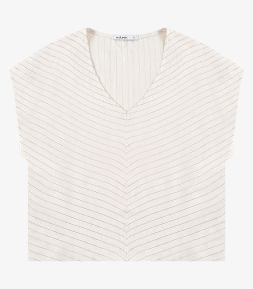Blusa Feminina Tecido Viscose Lurex Decote Endless Bege