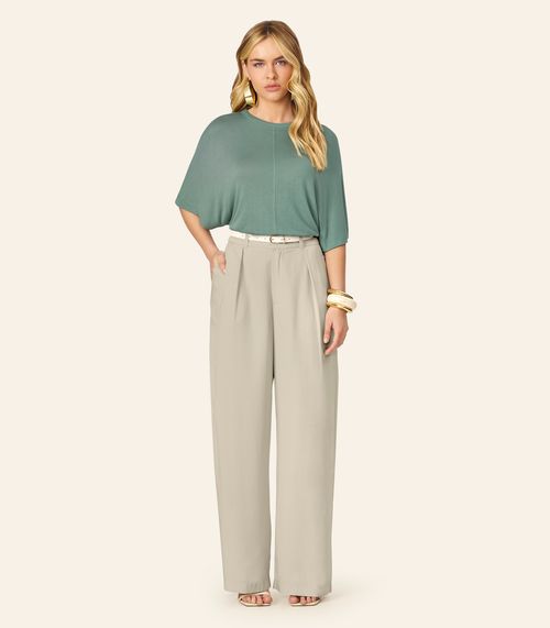 Calça Feminina Pantalona Alfaiataria Endless Bege