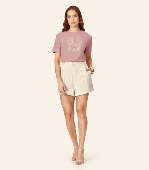 Blusa Feminina Viscose Com Bordado Endless Rosa