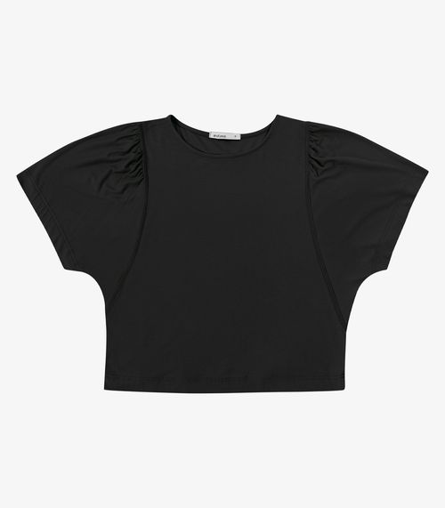 Blusa Feminina Manga Ampla Lisa Em Viscose Endless Preto