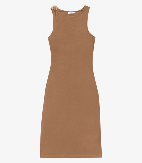 Vestido Feminino Super Midi Visco Endless Marrom