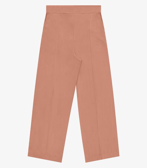 Calça Feminina Alfaiataria Em Viscose Endless Marrom