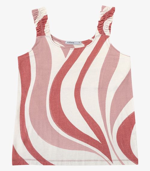 Regata Feminina Viscose Estampada Endless Rosa