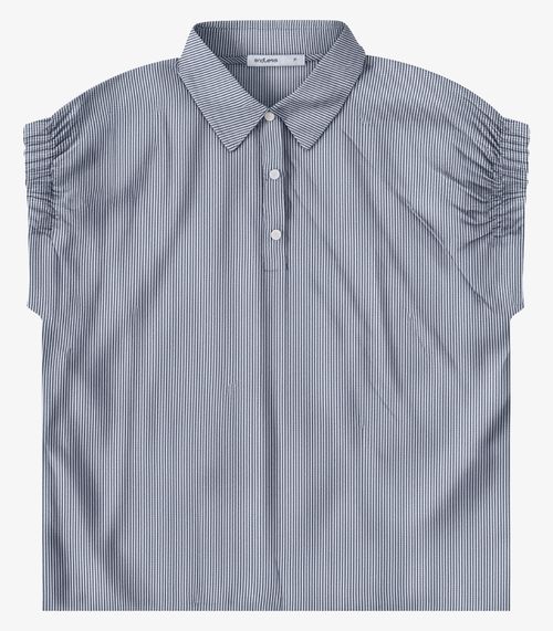 Blusa Feminina Box Listrada Sem Manga Endless Azul