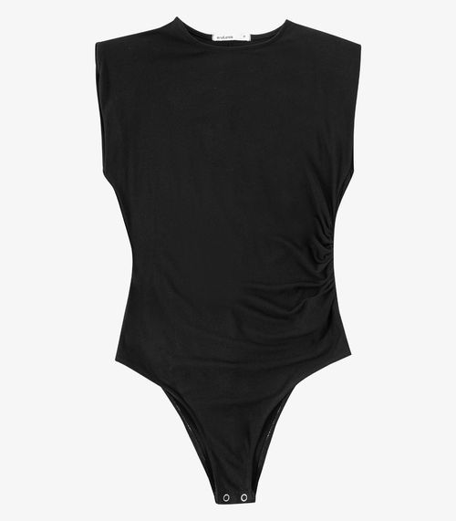 Body Feminino Justo Vicose Creponada Endless Preto