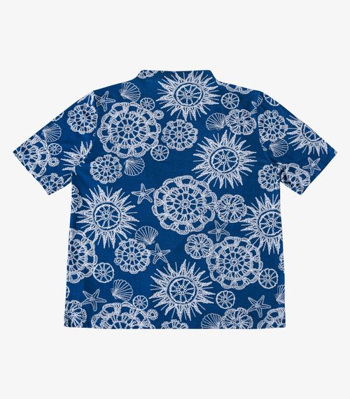 Blusa Feminina Box Estampada Gola Chaminé Endless Azul