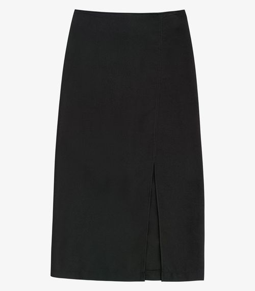 Saia Feminina Lápis Midi Alfaiataria Endless Preto