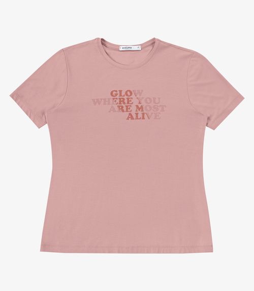 Blusa Feminina Com Estampa Em Foil Viscose Endless Rosa