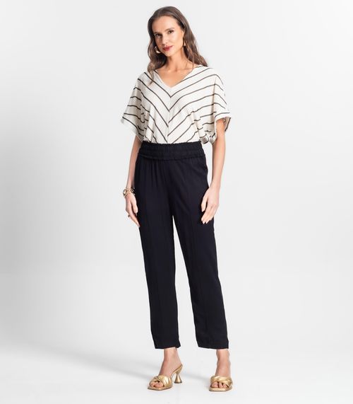 Calça Feminina Reta Em Viscose Endless Preto