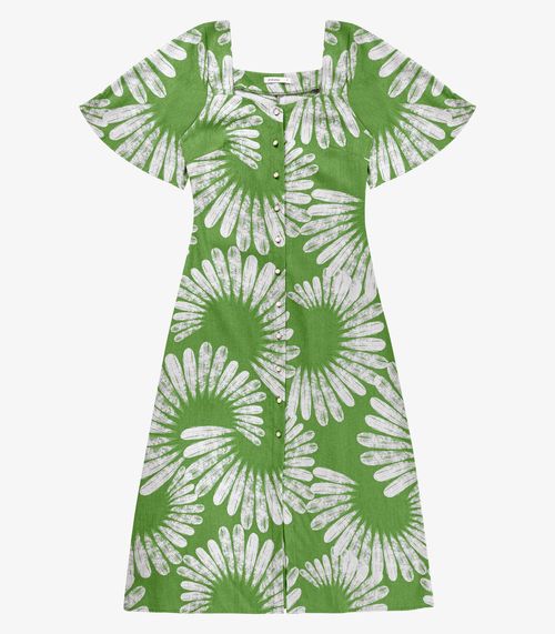 Vestido Feminino Super Midi Estampado Endless Verde