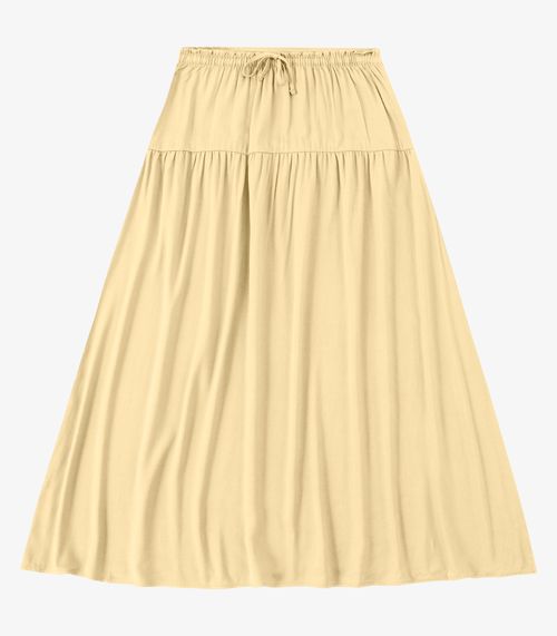 Saia Feminina Super Midi Evasê Lisa Endless Amarelo