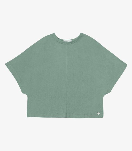 Blusa Feminina Ampla Viscotricot E Ribana Endless Verde