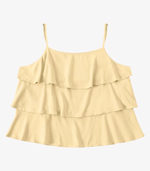 Blusa Feminina  De Alça Com Babados Endless Amarelo