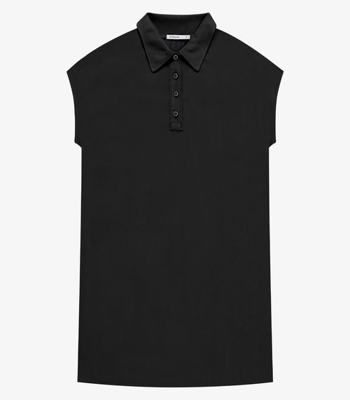 Vestido Feminino Chemise Amplo Liso Endless Preto