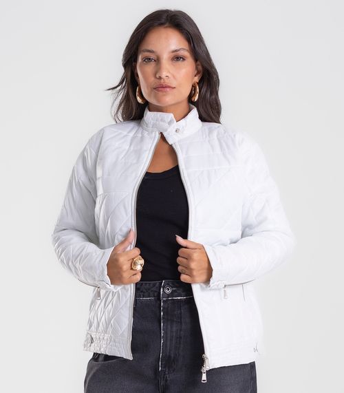 Jaqueta Feminina Em Microfibra Endless Branco