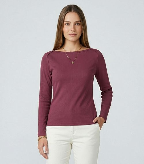 Blusa Feminina Manga Longa Decote Canoa Endless Vermelho