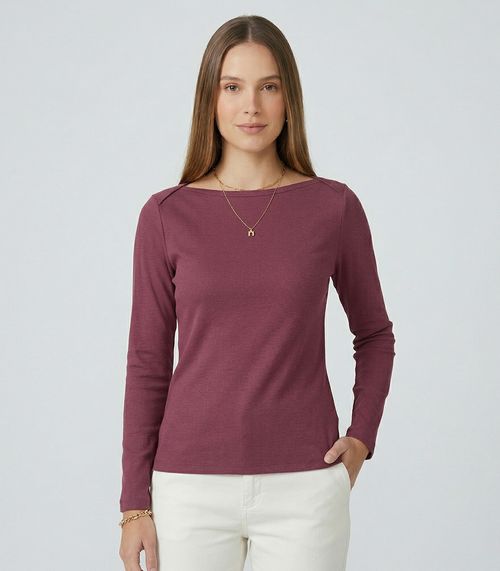 Blusa Feminina Manga Longa Decote Canoa Endless Vermelho