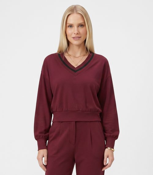 Blusão Feminino Decote V Molecotton Endless Vermelho