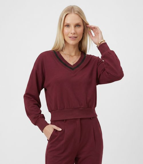 Blusão Feminino Decote V Molecotton Endless Vermelho
