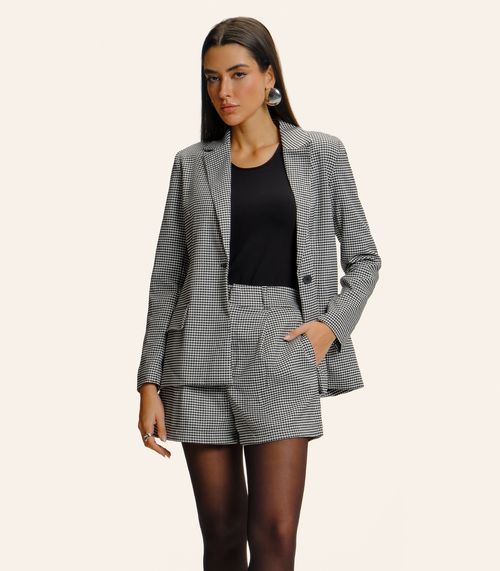 Shorts Feminino Xadrez Endless Preto