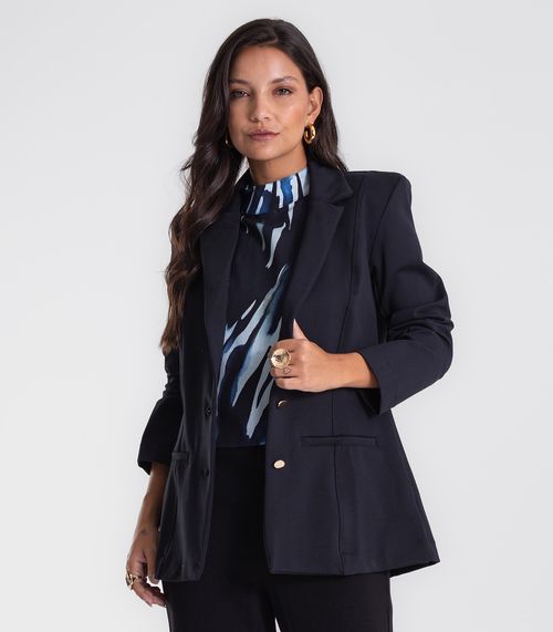 Blazer Feminino Ponto Roma  Endless Preto