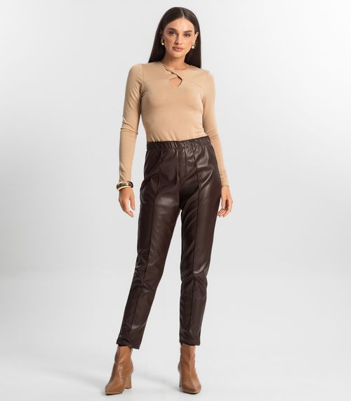 Calça Feminina Legging Sintética Endless Marrom
