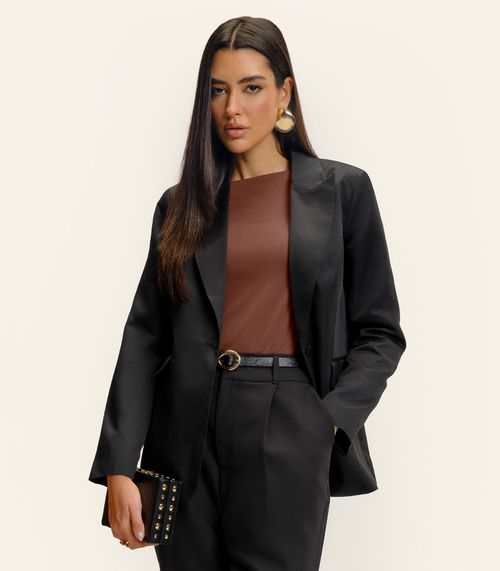 Blazer Feminino Em  Alfaiataria Endless Preto