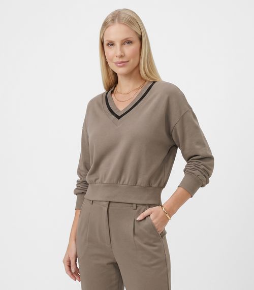 Blusão Feminino Decote V Molecotton Endless Marrom