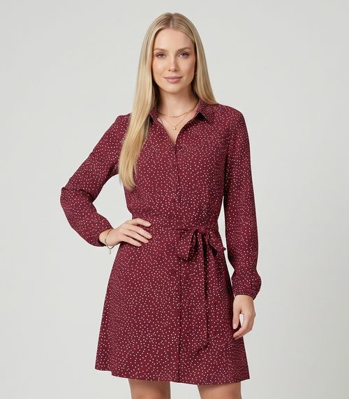 Vestido Feminino Manga Longa Bufante Endless Vermelho