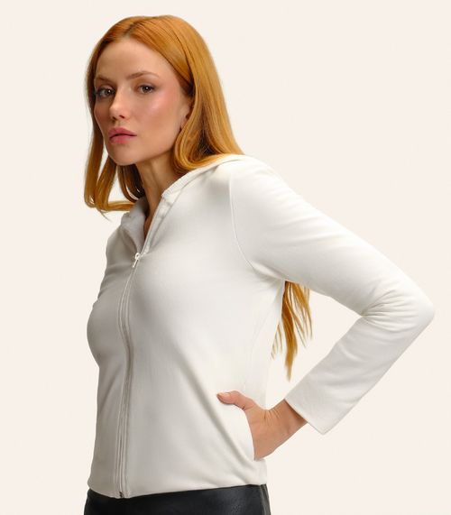 Jaqueta Feminina Com Capuz Molecotton Endless Bege