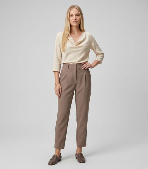 Calça Feminina Cenoura Alfaiataria  Endless Marrom