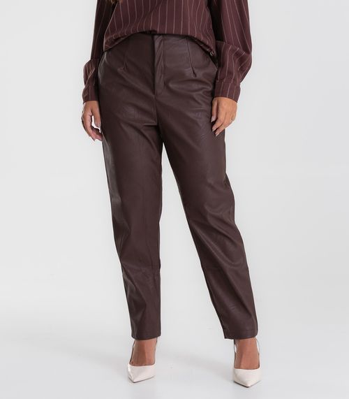 Calça Feminina Reta Courino Endless Marrom