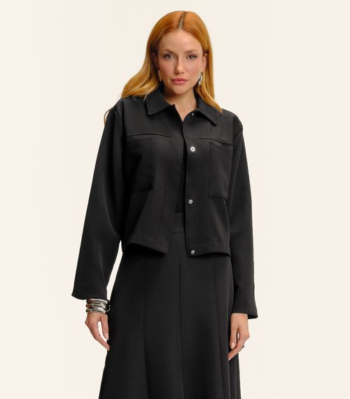 Camisa Jaqueta Feminina Alfaiataria Endless Preto