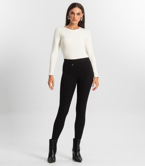Calça Feminina Legging Ponto Roma Básica Endless Preto